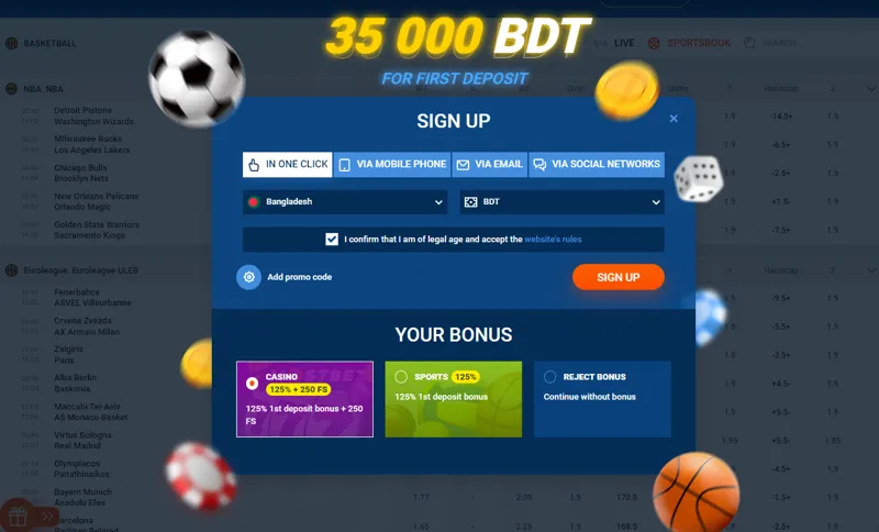 Registration on the MostBet website