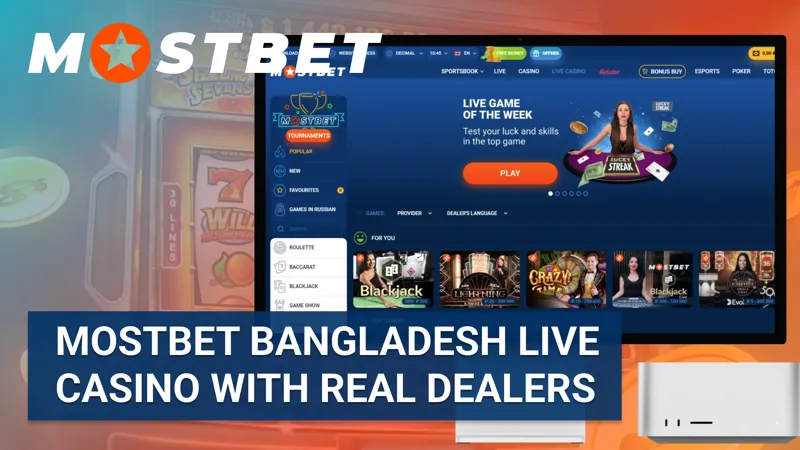 Live-dealer environment at MostBet