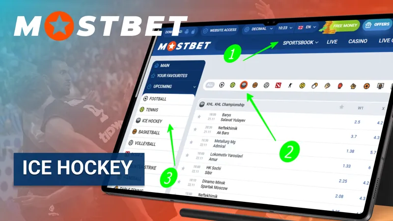 Mostbet ice hockey betting for Bangladeshi users, including international leagues and tournaments