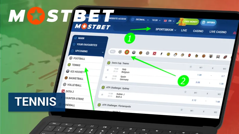Mostbet tennis betting for Bangladeshi users, covering major tournaments and ATP/WTA matches
